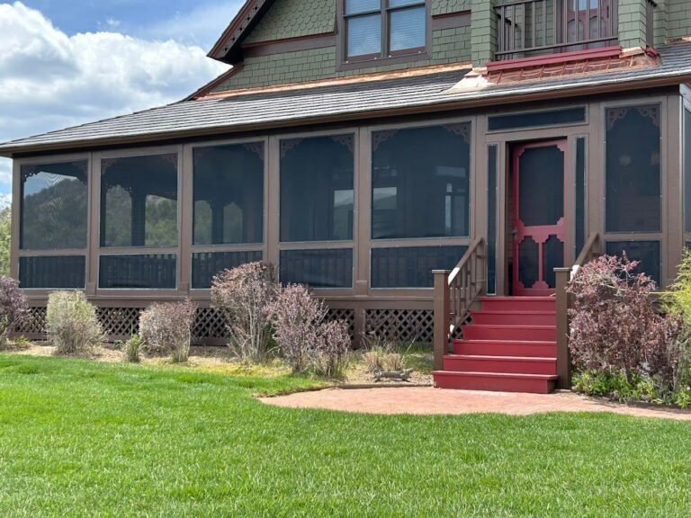 Screened-in porch on a historic Montrose home