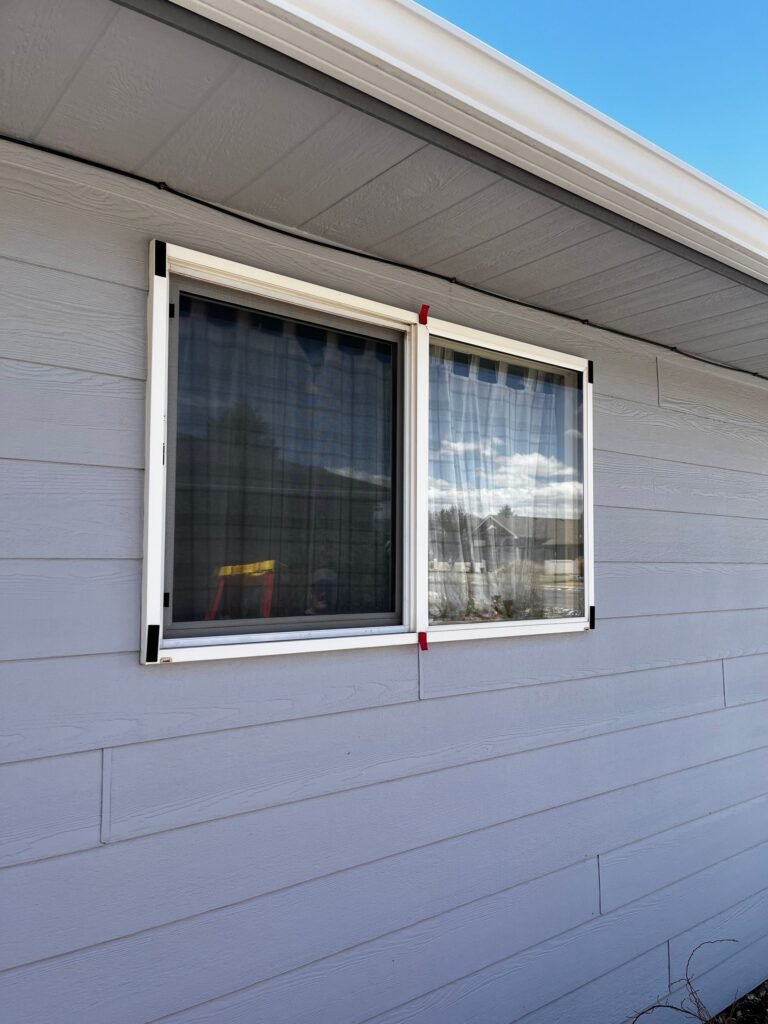 New screens on a residential window