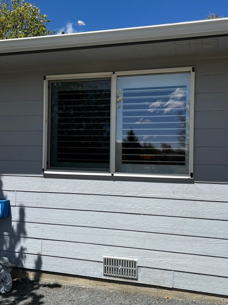 Sun screens on a double window