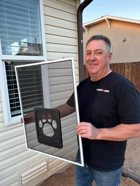 Mike with a finished pet screen